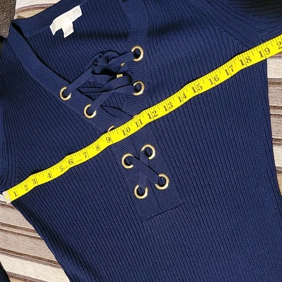 Michael Kors Ribbed Lace Up Dress - Picture 9 of 9